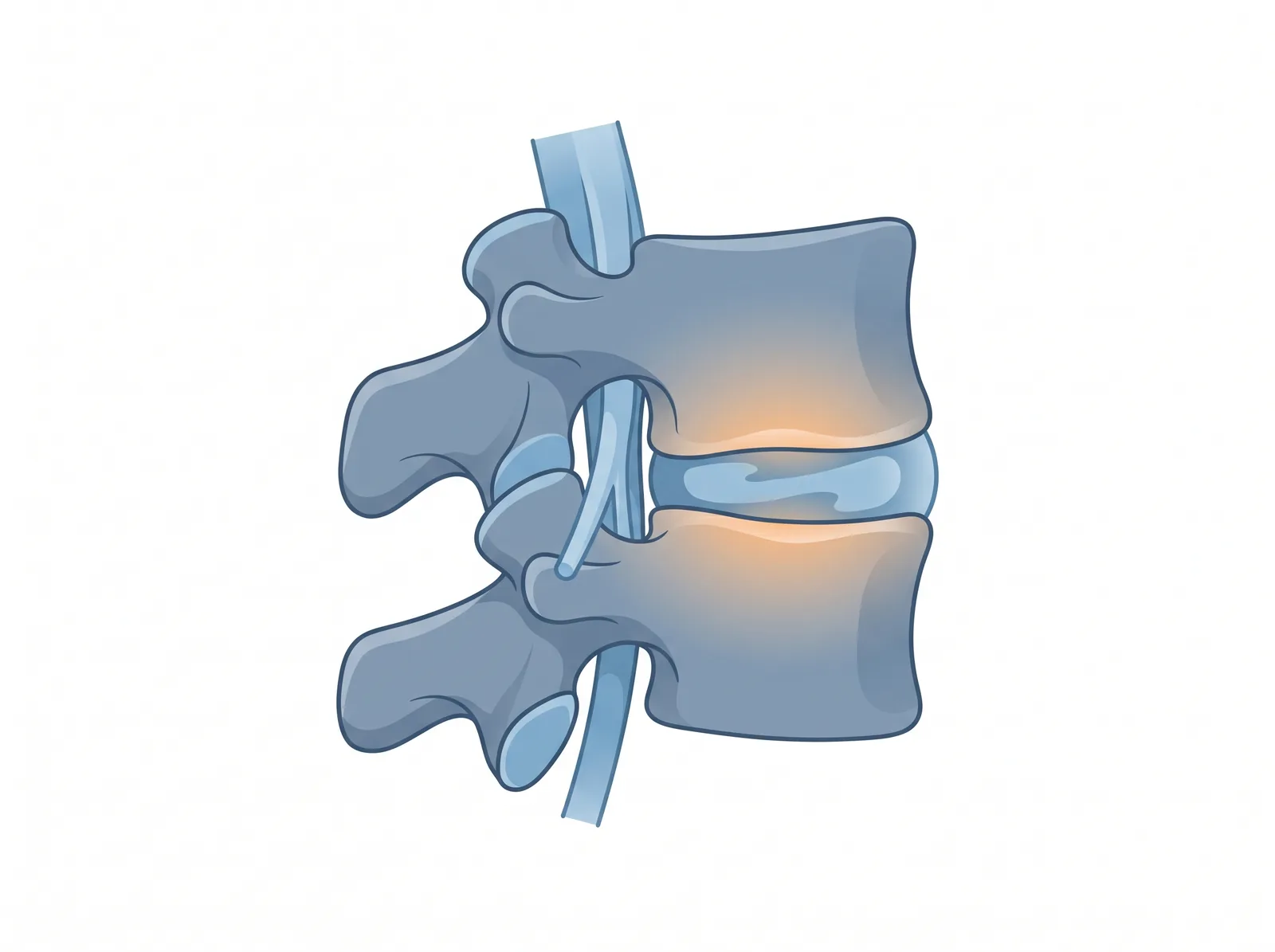 ภาพกายวิภาคแสดงการติดเชื้อที่หมอนรองกระดูกและกระดูกสันหลัง (spondylodiscitis)